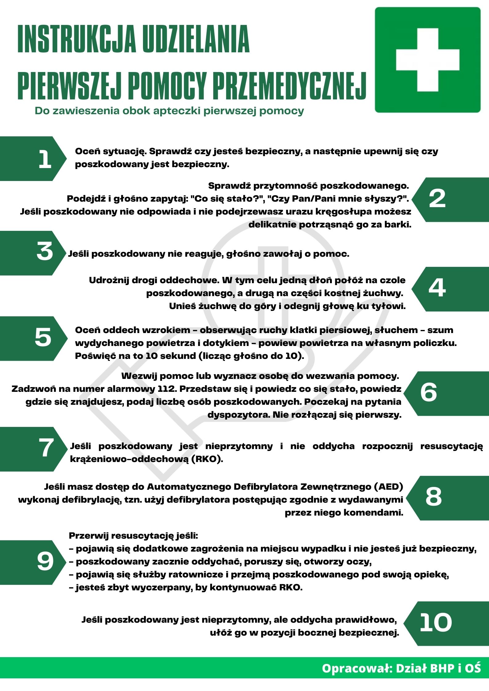 Instrukcja udzielania pierwszej pomocy